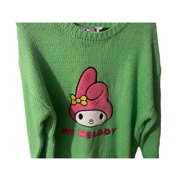 Hello Kitty Sweater Womens Green Pink Forever 21 My Melody Pullover Knit Small - Picture 4 of 16